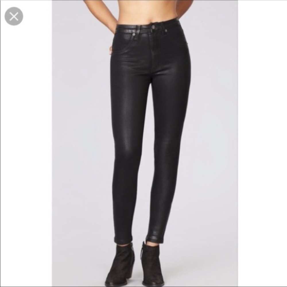 CARMAR high waist black wax jeans